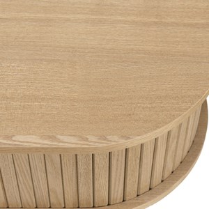 Agathe - console ovale 80x30cm en bois couleur naturelle