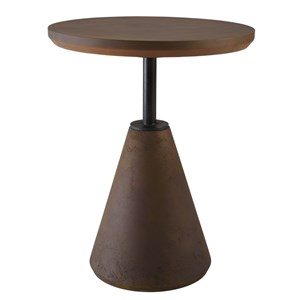 Nestor - table d'appoint ronde en béton marron d40cm