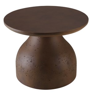 Nestor - table basse ronde en béton marron d52cm