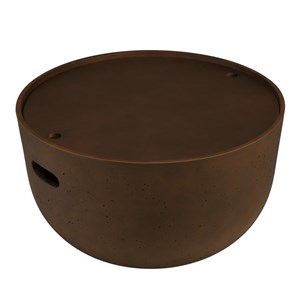 Nestor - table basse ronde en béton marron d58cm