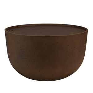 Nestor - table basse ronde en béton marron d58cm