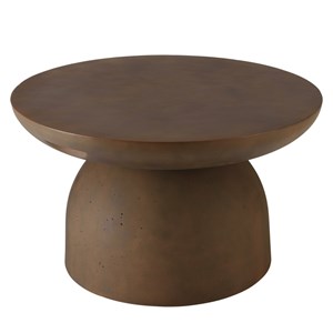 Nestor - table basse ronde en béton marron d70cm