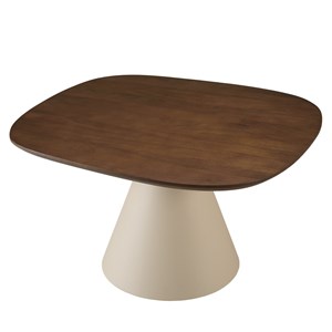 James - table basse 80x75cm en manguier pied métal ivoire james (2 colis)