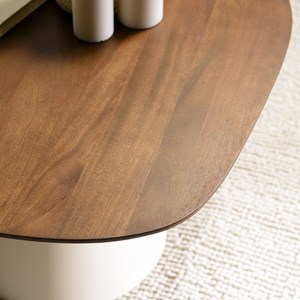 James - table basse 80x75cm en manguier pied métal ivoire james (2 colis)