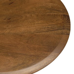 James - table d'appoint 40x40cm plateau en manguier pied métal ivoire james