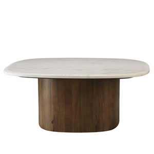James - table basse 80x75cm plateau marbre blanc de banswara
