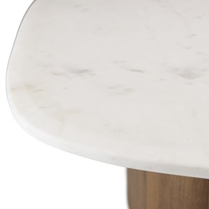James - table basse 80x75cm plateau marbre blanc de banswara