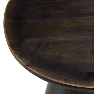 James - table d'appoint 45x42cm plateau en manguier émaillé pied métal