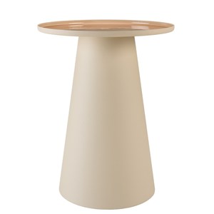 James - table d'appoint ronde 40x40cm plateau en métal émaillé caramel