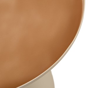 James - table d'appoint ronde 40x40cm plateau en métal émaillé caramel
