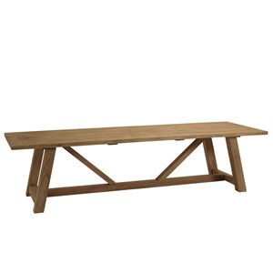 Kally - table à manger de jardin 300x100cm en bois de teck recyclé naturel