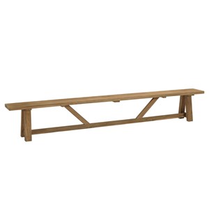 Kally - banc de jardin 300x28cm en bois de teck recyclé naturel