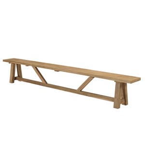 Kally - banc de jardin 300x28cm en bois de teck recyclé naturel