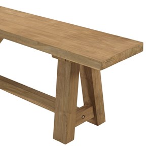 Kally - banc de jardin 300x28cm en bois de teck recyclé naturel