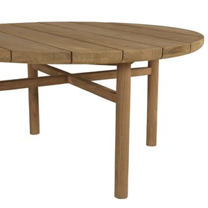 Kally - table basse de jardin ronde en bois de teck recyclé naturel d80cm