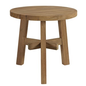 Kally - table d'appoint ronde en bois de teck recyclé naturel d47cm
