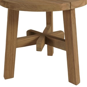 Kally - table d'appoint ronde en bois de teck recyclé naturel d47cm