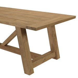 Kally - salon de jardin 1 table et 2 bancs en teck recyclé