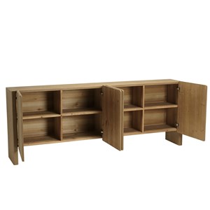 Ella - buffet l213 couleur naturelle 4 portes design arrondi