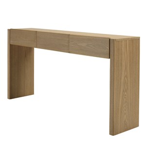 Ella - console l160 couleur naturelle 3 tiroirs design arrondi