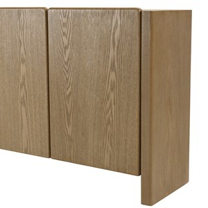 Ella - buffet l190 couleur naturelle 4 portes design arrondi