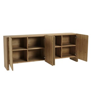 Ella - buffet l190 couleur naturelle 4 portes design arrondi
