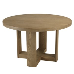 Ella - table à manger ronde d125cm couleur naturelle design arrondi
