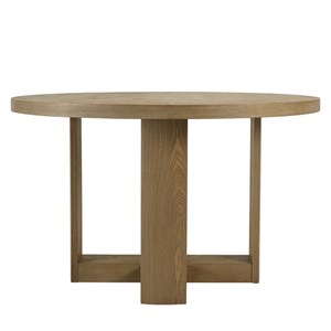 Ella - table à manger ronde d125cm couleur naturelle design arrondi