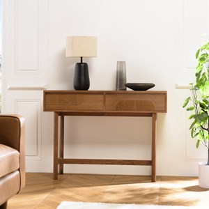 Mario - console couleur naturelle 2 tiroirs décor motif arrondi