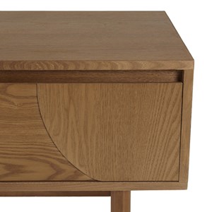 Mario - meuble tv couleur naturelle 2 tiroirs motif arrondi 2 niches