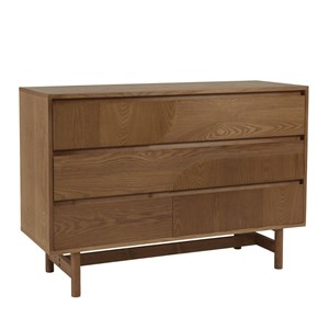 Mario - commode couleur naturelle 3 tiroirs décor motif arrondi