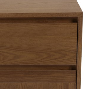 Mario - commode couleur naturelle 3 tiroirs décor motif arrondi