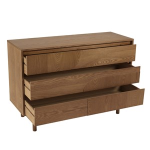Mario - commode couleur naturelle 3 tiroirs décor motif arrondi