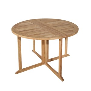 Fun - ensemble de jardin table à rabats diam120 et 4 chaises bois teck