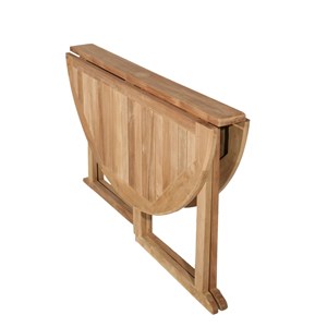 Fun - ensemble de jardin table à rabats diam120 et 4 chaises bois teck