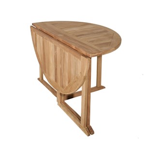 Fun - ensemble de jardin table à rabats diam120 et 4 chaises bois teck
