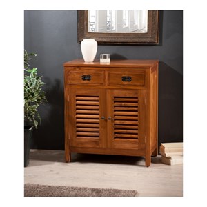 Api - meuble de rangement en bois teck 2 portes 2 tiroirs marron