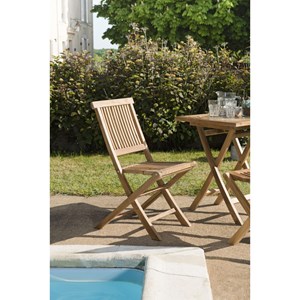 Fun - ensemble de jardin - table carrée et 2 chaises en bois de teck