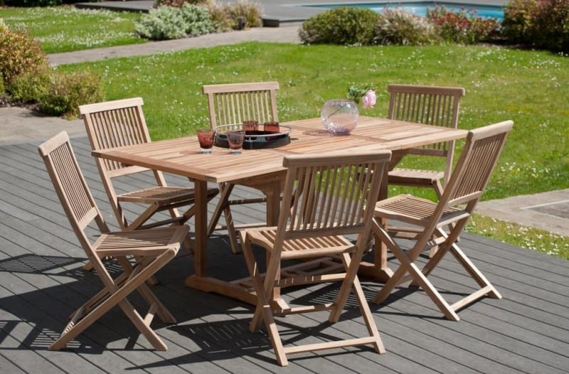 MACABANE Ensemble 1 Table Rectangulaire 120*180/90 Cm + 3 Lots De 2 Chaises