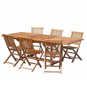 Maeva - ensemble de jardin bois teck huilé table 180*240cm + 6 chaises