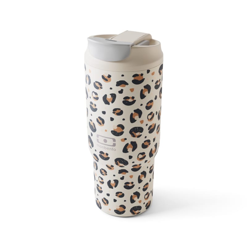 Mug isotherme avec paille 600ml leopard