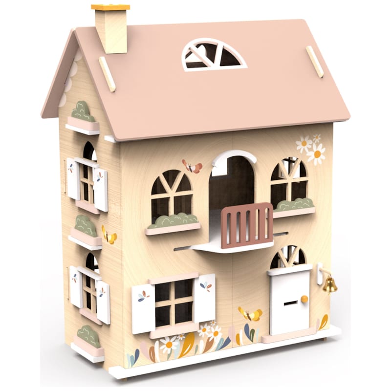 Maison fleurie pour famille lapin et accessoires
