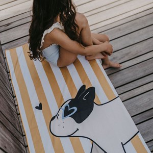 Serviette de plage minus bouledogue (70x140 cm)
