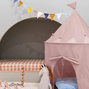 Tente en tissu recyclé uni rose
