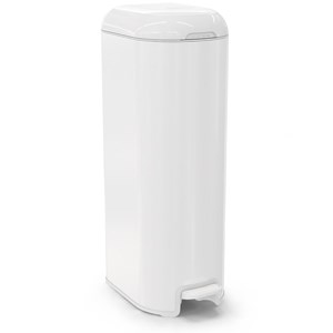 Poubelle à couches platinium blanche avec recharge