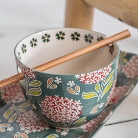 Bol avec baguettes 13 cm cottage