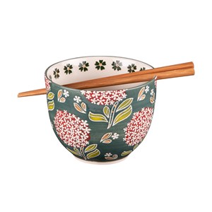 Bol avec baguettes 13 cm cottage