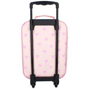 Valise à roulettes enfant cœurs rose