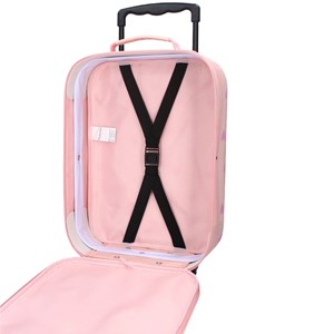 Valise à roulettes enfant cœurs rose