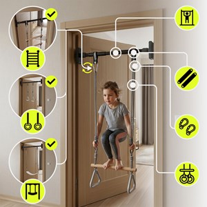 Ensemble gymnastique 5-en-1 hypermotion - aire de jeux intérieur & jardin 100kg
